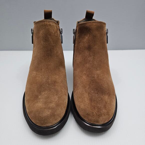Munro Rourke Ankle Bootie Size 9 NARROW Tobacco Suede Side Zip Water Resistant - Picture 6 of 15